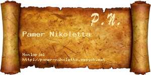 Pamer Nikoletta névjegykártya