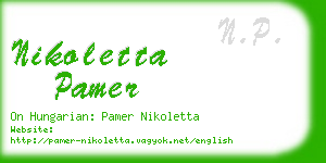 nikoletta pamer business card